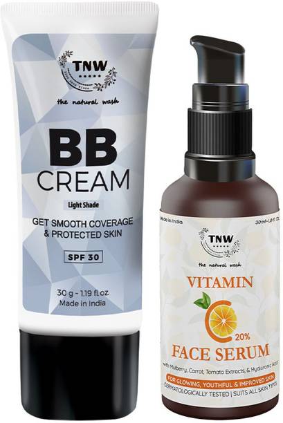 TNW - The Natural Wash BB Cream & Vitamin C Face Serum Combo | Brightening & Hydrating Skin Care