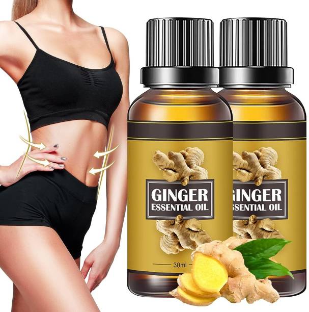 FEZONA Fat Loss Oil, Belly Natural Drainage Ginger Massage Oil, Belly &amp; Waist