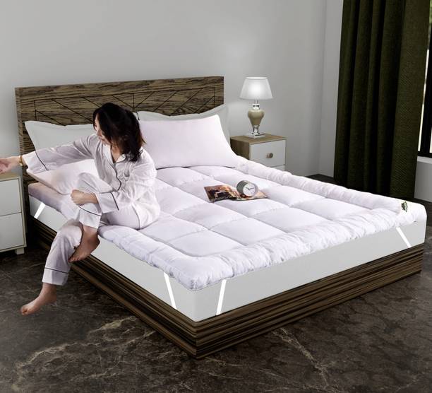 AJISH 2 inch (5.08 cm) King Size Microfibre Breathable Mattress Topper