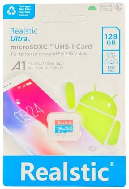 Realstic SMART ULTRA SPEED Ultra MicroSD Card 128 GB MicroSD Card Class 10 120 MB/s  Memory Card Compatible with Camera, Computer, Gaming Console, Mobile, Tablet