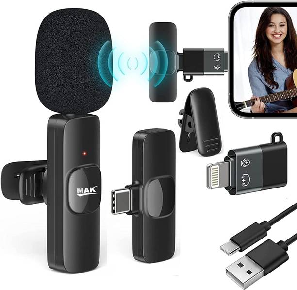 MAK Wireless Lapel for YouTube, Vlogging, Recording for Android/iPhone/PC Microphone