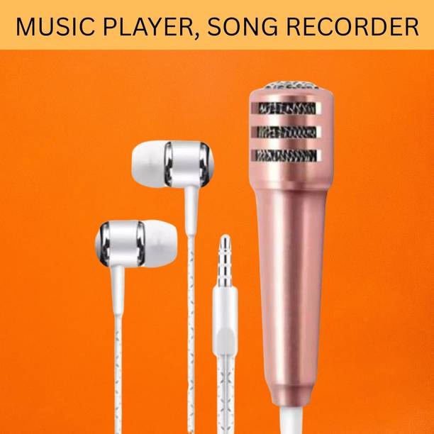 FRONY Singing Microphone Dynamic & Stereo Earphone Compatible with all smart PhoneX437 Microphone
