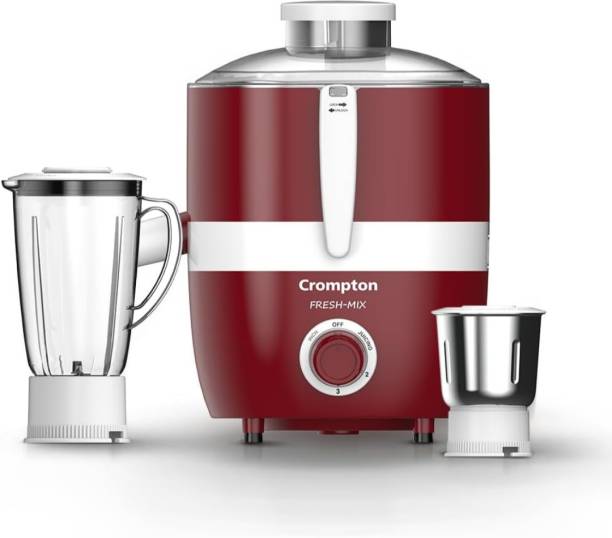 Crompton Fresh mix 500 Juicer Mixer Grinder (2 Jars, Red, White)