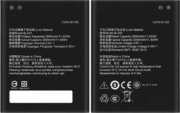 Eizlxq Mobile Battery For  BL-243 Compatible With Lenovo K3, K3 Note (K50a40, K50-t3s, A7000 Plus, A7600-M) (With 1 Month Warranty)