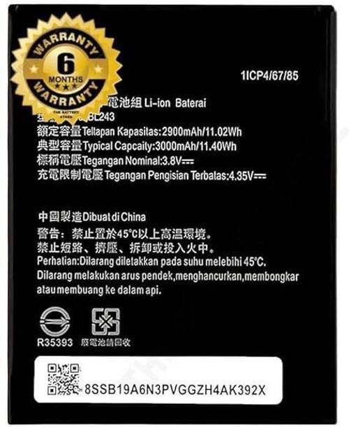 GILERINS Mobile Battery For  Lenovo BL243 Lenovo K3 Note K50-T5 A7000 A5500 A5600 A7600 with 6 Month Warranty