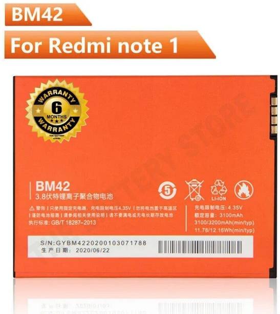FLIPTRONICS ORIGINALS Mobile Battery For  Redmi Original BM42 Battery for Redmi Note 3G/4G Note with 6 Month Warranty