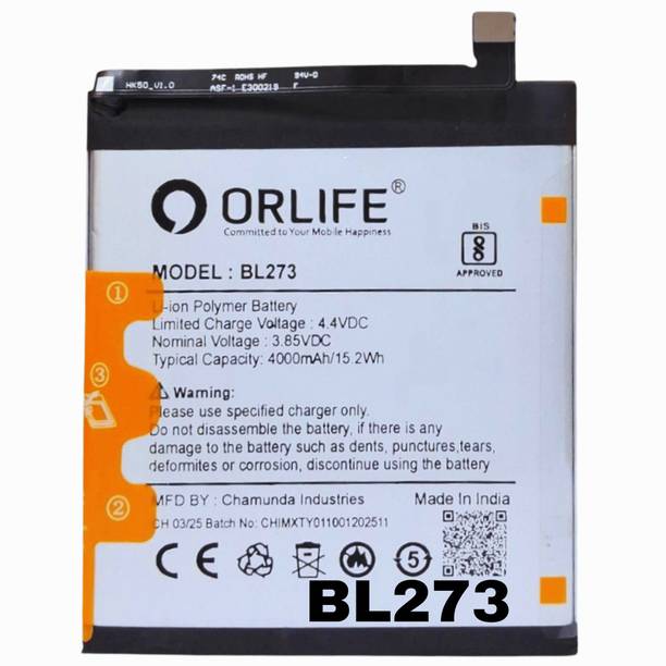 orlife Mobile Battery For  Lenovo K8 Plus | BL273 (1 Year Replacement Warranty)
