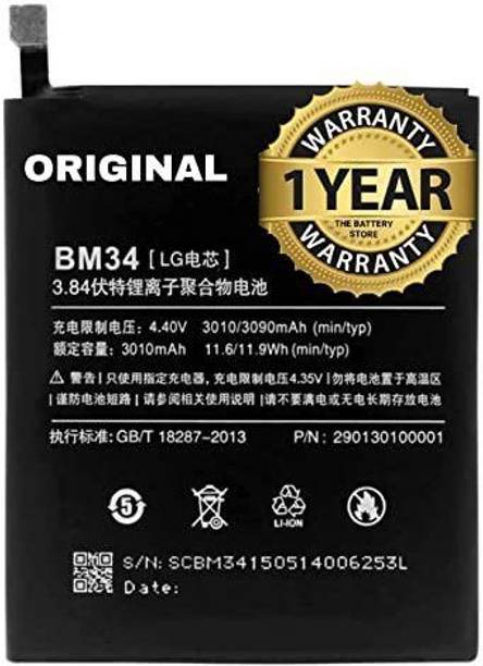 GILERINS Mobile Battery For  Redmi Original Battery BM34 with 1 Year warrenty and high Capacity Battery Backup