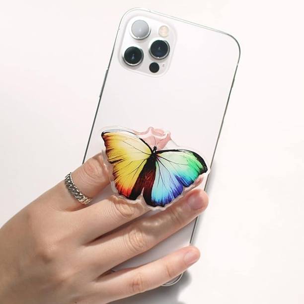 HAEZUR 3D Butterfly Cell Phone Holder, Acrylic Cell Phone Socket, PopSockets Mag-Safe Mobile Holder