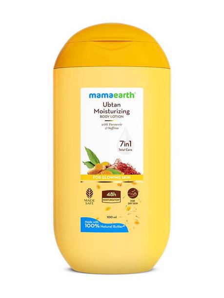Mamaearth Ubtan Moisturizing Body Lotion with Turmeric & Saffron for Glowing Skin