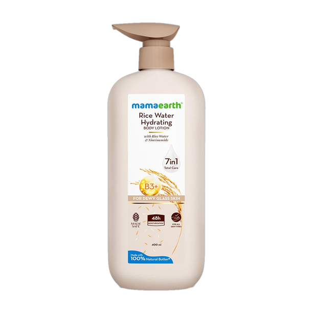 Mamaearth Rice Water Hydrating Body Lotion with Rice Water & Niacinamide for Glass Skin