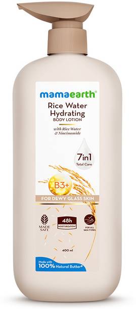 Mamaearth Rice Water Hydrating Body Lotion with Rice Water & Niacinamide for Glass Skin
