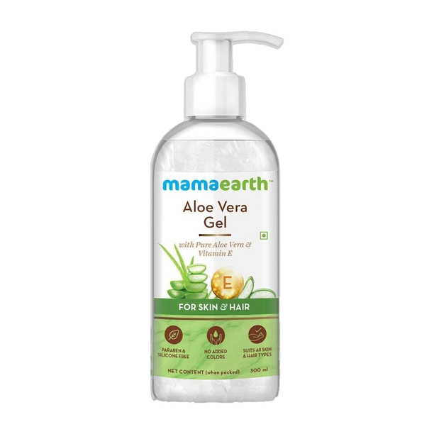 Mamaearth Aloe Vera Gel for Glowing Skin & Hair with Pure Vera & Vitamin E