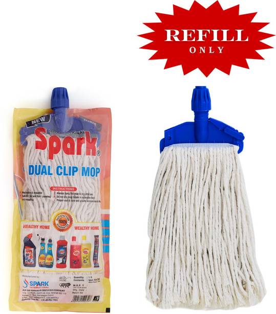 Spark International Dual Clip Mop Refill | 100% Pure Cotton | Super Absorbent Threads | Long Lasting Refill