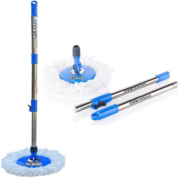 कुरोक्सो 360 Degree Rotating Mop Rod Stick Stainless Steel (Multi-Color) वैट और ड्राई मोप