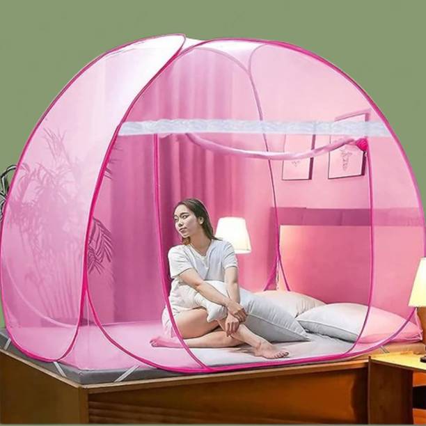 VZHAENTERPRICE Easy Open Bed Canopy Shelter for Indoor Mosquito Safety Polyester Washable Adults Mosquito Net