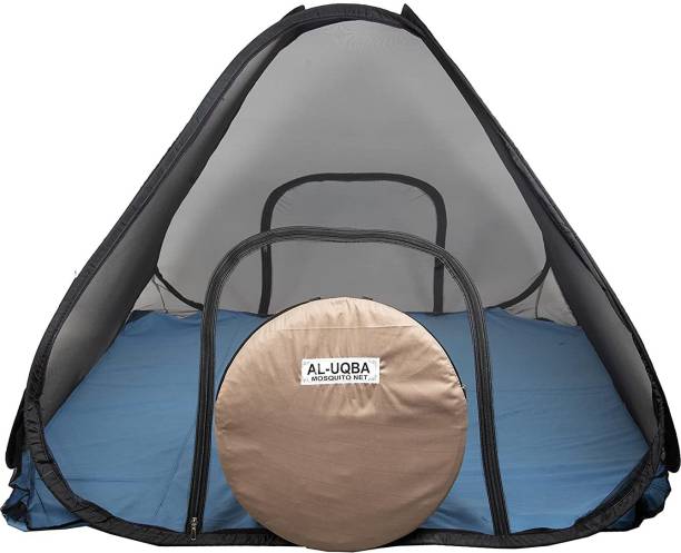 AL-UQBA Polyester Adults Washable Foldable Premium Polyester Adult King Size Bed With 190×210×120 Mosquito Net
