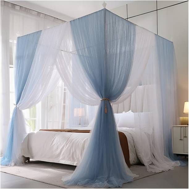 Castle Mosquito Net 4 Corner Canopy Decorative Princess Square Machhardani Mosquito Net Polyester Washable Adults Mosquito Net