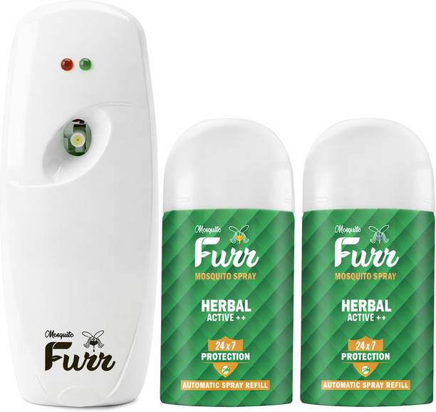 Mosquito Furr Herbal Active++ Automatic Mosquito 1Machine+2Refill Automizer Combo Mosquito Vaporiser Refill
