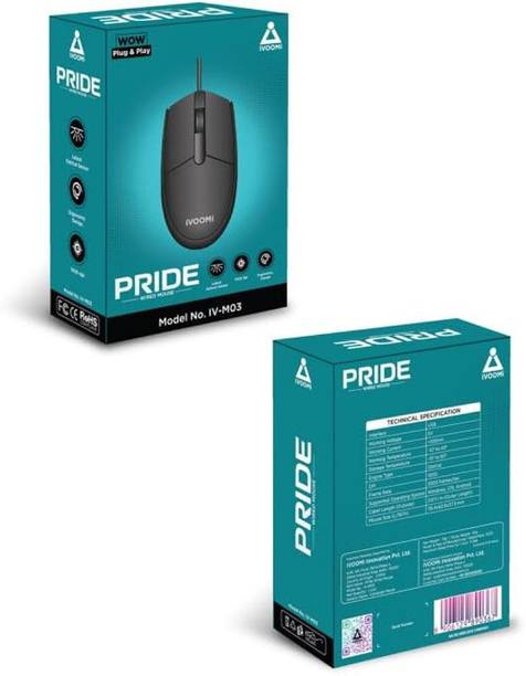 iVoomi PRIDE IV-M03 WIRED MOUSE Wireless Ambidextrous Optical Mouse