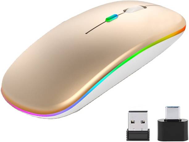 MARS NEW GOLDEN RGB MOUSE Wireless Optical Mouse with Bluetooth,USB 3.0 Wireless Optical  Gaming Mouse  with Bluetooth