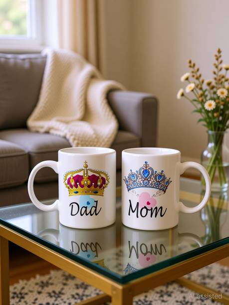 IMPACTPLUS Dad & Mom Couple Gift for Mummy Papa, Anniversary, Birthday Gifts Ceramic Coffee Mug