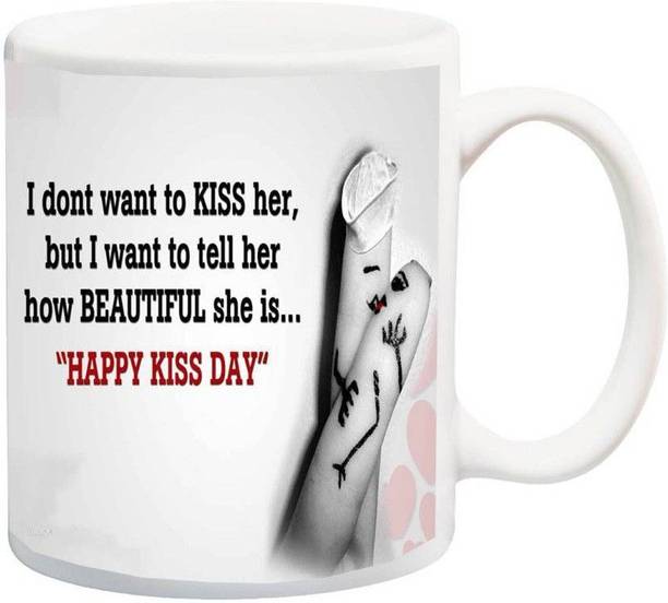 SAWARIYA Happy Kiss Day Theme(valent-mug-1200) Ceramic Coffee Mug