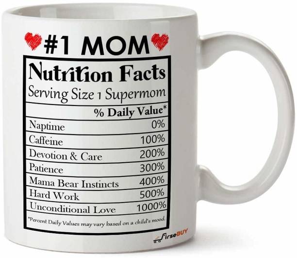 FirBUY Mom Birthday Mother's Day Gift, Funny Nutrition Facts0602 Ceramic Coffee Mug