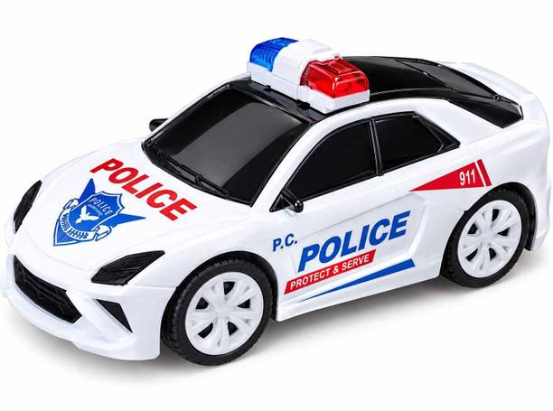 OXMORA Police Car Toy for Kids | Battery Operated Police Patrol Car with Lights & Sound