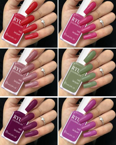 RYUK Dazzling Nail Polish Set: 6-Piece Collection for Eleganc Multicolor