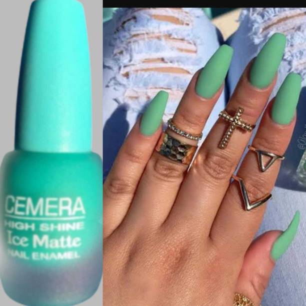 Cemera Quick Drying|Long Lasting|High Shine Velvet Matte pastel Sea Green Nail Polish Green