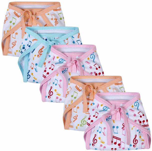 BREEZEWAY New born baby cotton extra padded reusable langot Pack of 5 (0-6 Month Babies)