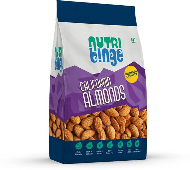 NUTRI BINGE Premium California Almonds, Whole, Raw, Natural, Unsalted, Unroasted Nuts Almonds