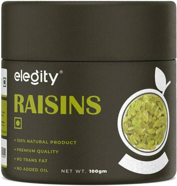Elegity Seedless Raisins - Papertube Kishmish (100 gm)| Dried Grapes Raisins