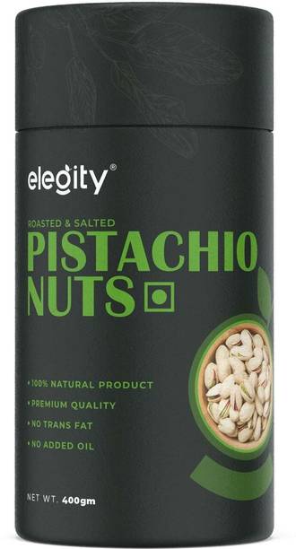 Elegity Salted Pistachios - Papertube (400 gm) | Namkeen Pista Dry Fruit Pistachios