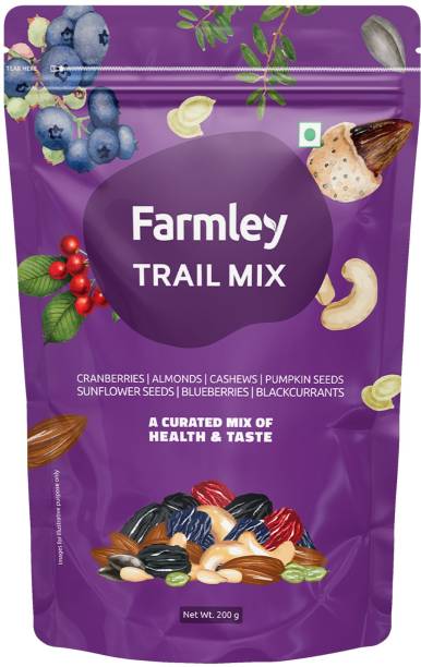 Farmley Trail Mix Dry Fruits & Nuts (Almonds, Cranberry, Cashew, Blackcurrant)