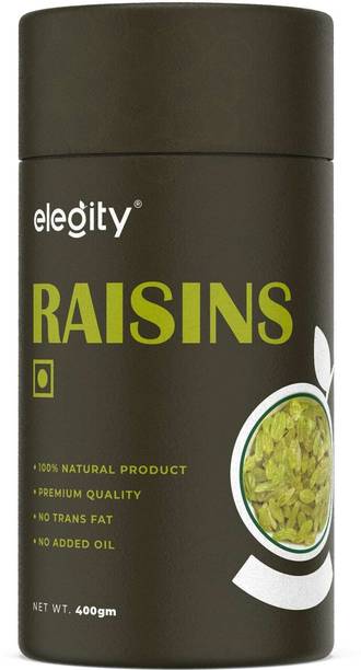 Elegity Seedless Raisins -Papertube Kishmish (400 gm)| Dried Grapes Raisins