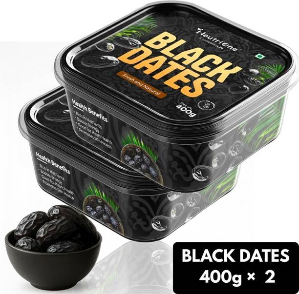 NeutriOne Premium Black Dates Khajoor | Dry Fruits | Khajur Rich in Iron, Fibre & Vitamins Dry Dates