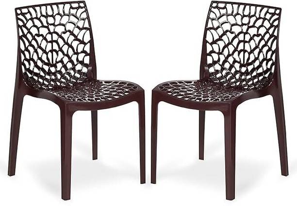 COMFORT Creation Web Plastic Chair| Armless Chair for Dining Room Set, Cafe and Restaurents Plastic Living Room Chair