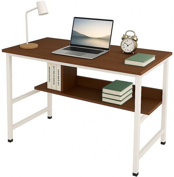 House Of Akasha Study Table with Shelf Computer Workstation Desk with Shelf Gaming Concept Desk Engineered Wood Multipurpose Table