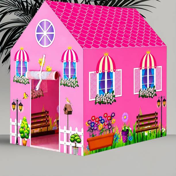 Toyjhar Children Imagination Play Tent with House Shaped Roof and Front Door