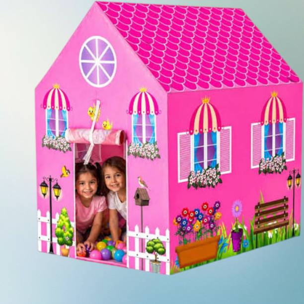 Toyjhar Boys and Girls Play Tent House with House Shaped Roof and Front Door
