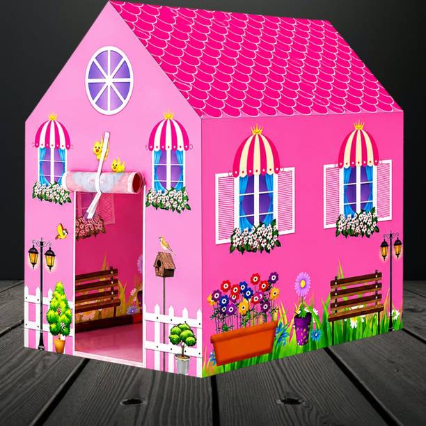 Toyjhar Kids House Shaped Play Tent with House Shaped Roof and Front Door