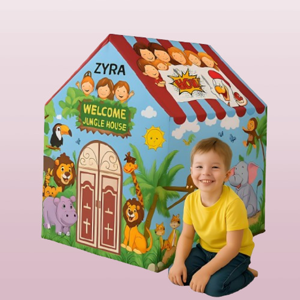 Zyra Jungle House Kids Play Theme Tent House Toy Home
