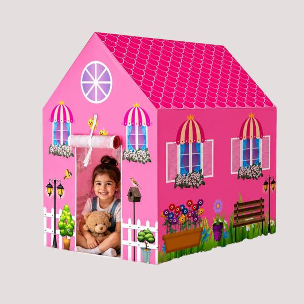 Toyjhar Children Cottage Playhouse with Decorative House Graphics for Kids