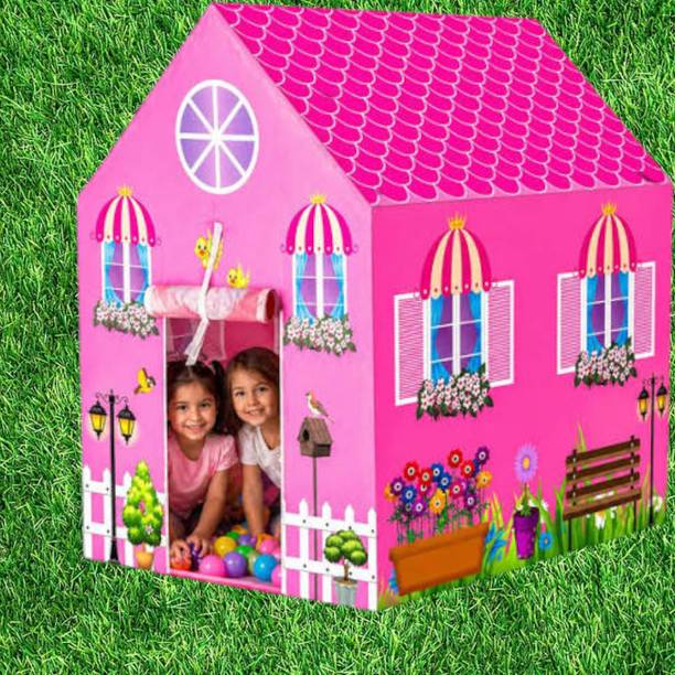 Toyjhar Children Indoor Playhouse Tent with House Shaped Roof and Front Door