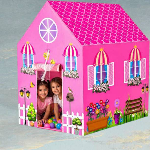 Toyjhar Kids Cottage Style Tent House with Decorative House Graphics for Kids
