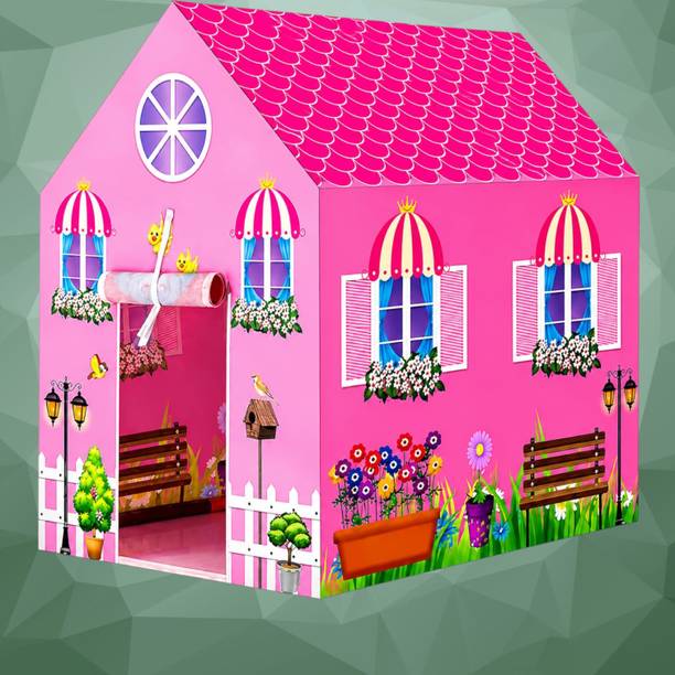 Toyjhar Children Cottage Playhouse with House Shaped Roof and Front Door