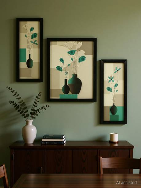 Indianara FLORAL WITHOUT GLASS Digital Reprint 13 inch x 10 inch Painting