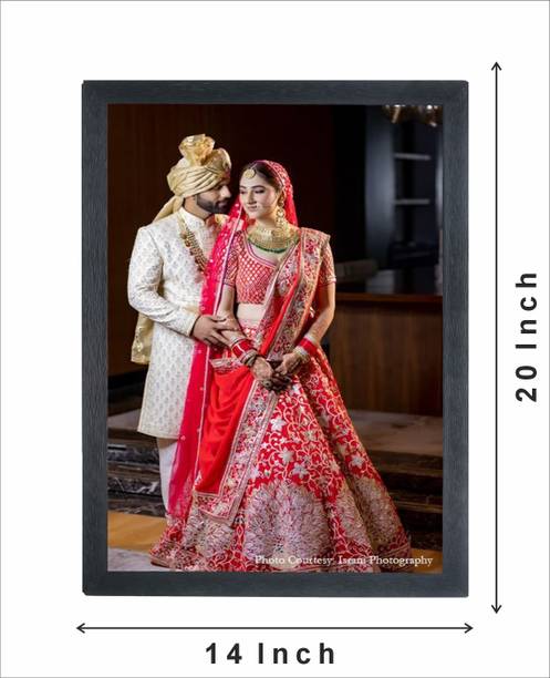 Devatwal Customized Sigle Photo Frame Personalized Photo Frame For Wall Mounted Painting Digital Reprint 20 inch x 14 inch Painting